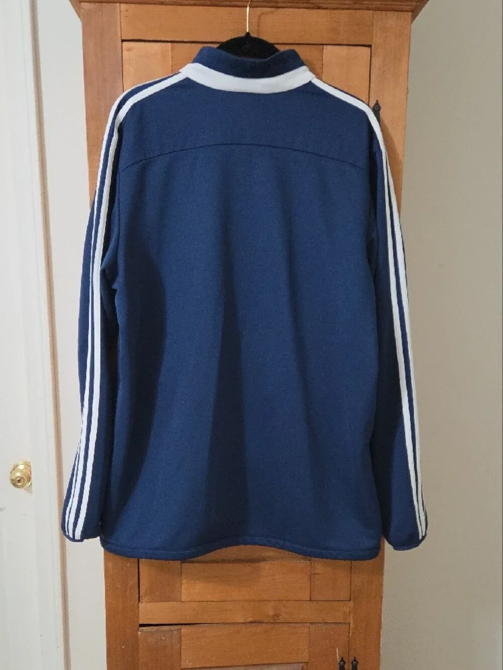 adidas Navy and White Lightweight Track Jacket
